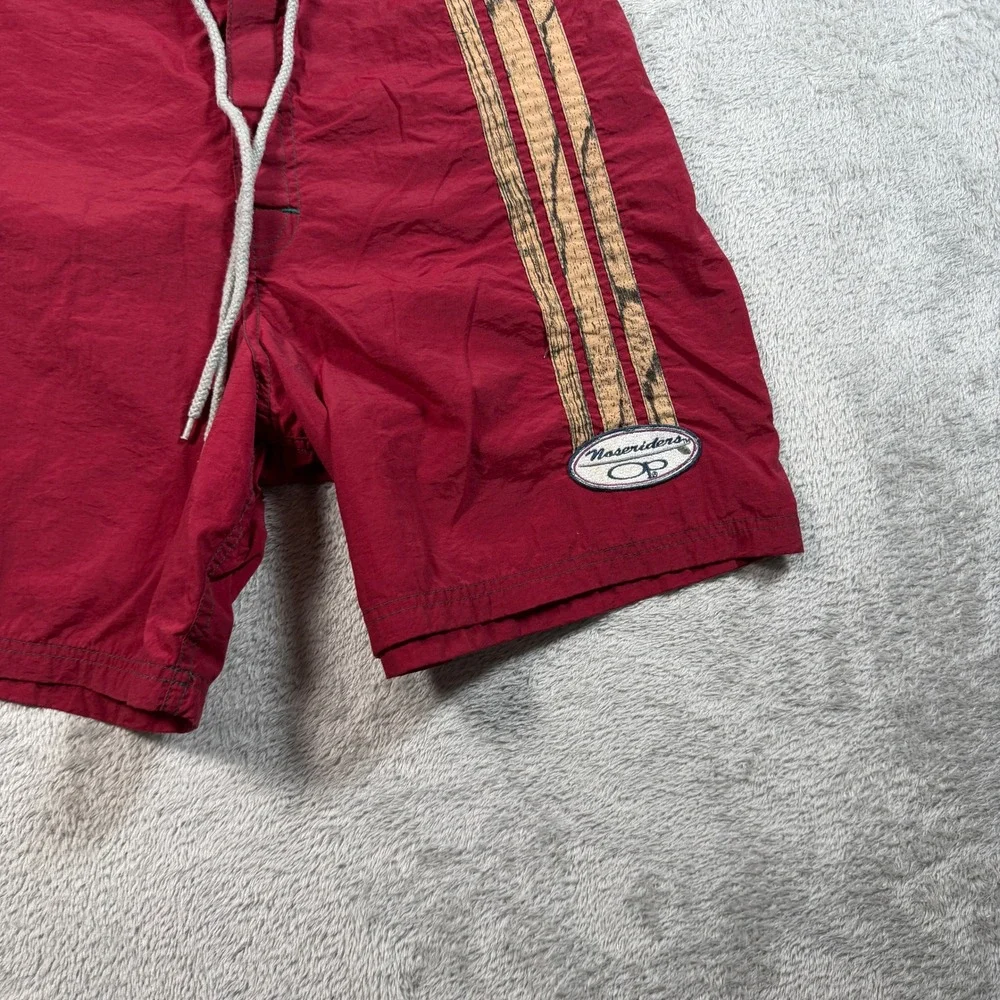 Vintage Ocean Pacific Board Shorts Mens 32 Red Noseriders Nylon Surf Trunks 90s